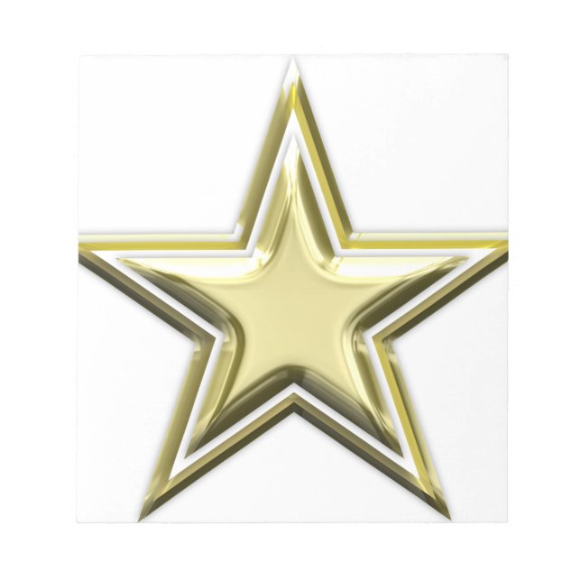 Gold Star 2 Layer Golden Stars Notepad (Front)