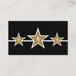 Gold Star 3 étoiles carte de visite noir