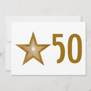 Gold Star '50' anniversary invitation white
