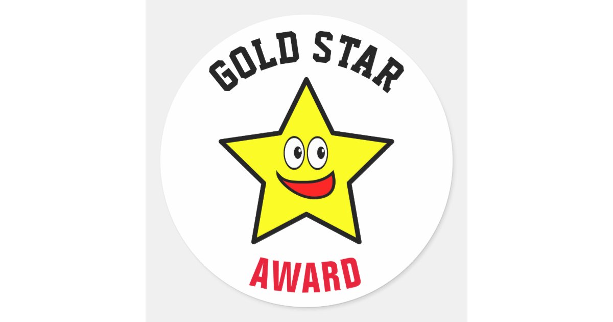 Gold Star Award Winner Classic Round Sticker Zazzle