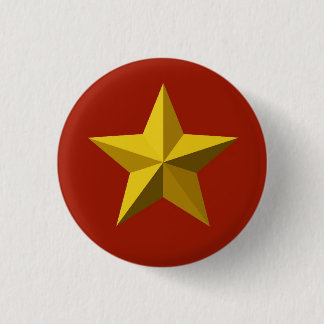 gold star badge, golden star badge, red gold badge 1 inch round button