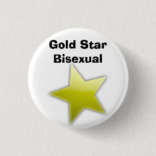 Gold Star Bisexual Badge 1 Inch Round Button
