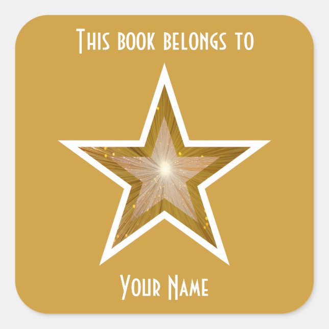 "Gold" Star bookplate sticker yellow (Front)