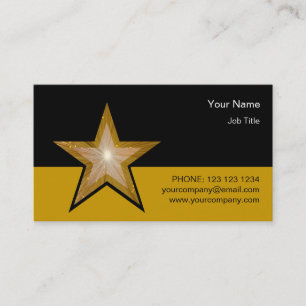 Gold Star business card template gold black