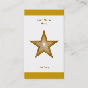 Gold Star business card white stripe vertical