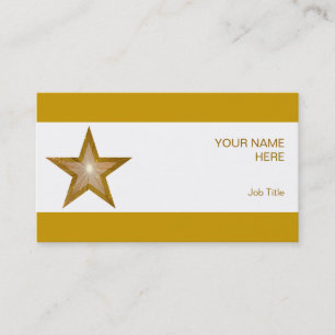 Gold Star carte de visite étoile côté blanc rayé