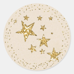 Gold Star Christmas Sticker