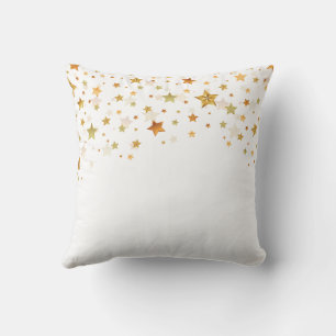 Gold Star Confetti Minimal Elegant Design Throw Pillow