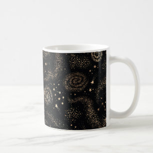 Gold Star Constellation Galaxy Pattern Coffee Mug