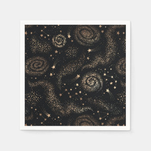 Gold Star Constellation Galaxy Pattern Napkin