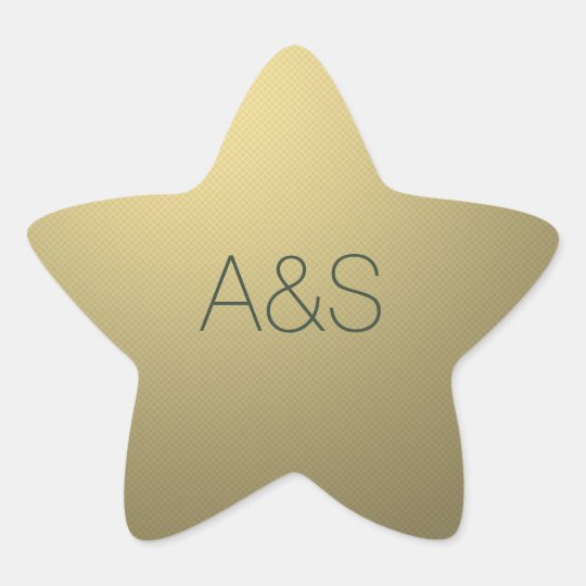 Gold Star Corporate Business Holiday Monogram Star Sticker