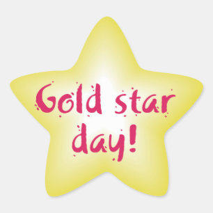 Gold star day sticker