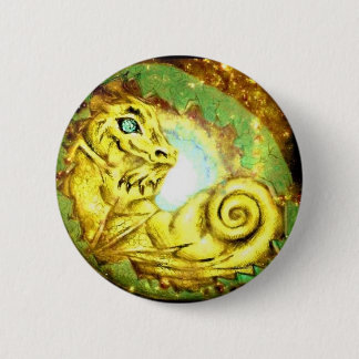 Gold Star Dragon 2 Inch Round Button