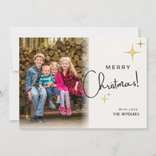 Gold Star Family Photo Christmas Card