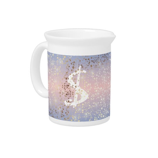 Gold Star Foil Sparkle Rose Quartz Serenity Blue Pitcher