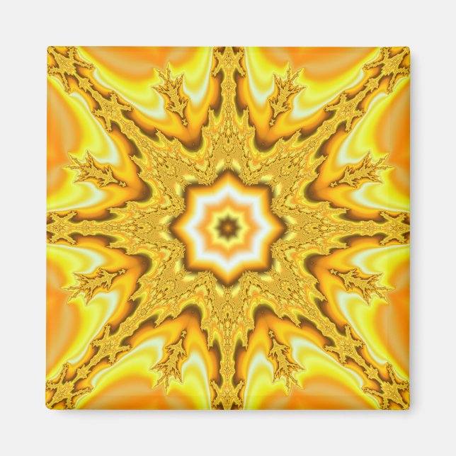 Gold Star Fractal Magnet (Front)