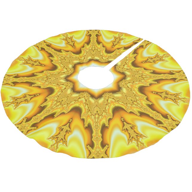 Gold Star Fractal Tree Skirt (Angled)