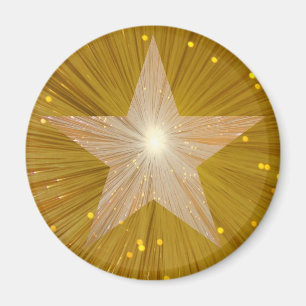 Gold Star fridge magnet round