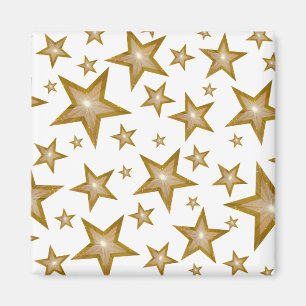 Gold Star fridge magnet square white