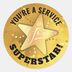 Gold star grand emploi autocollants de reconnaissa