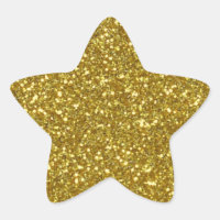 Gold Star in Gold Glitter Texture