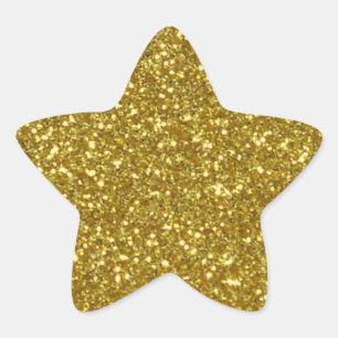 Gold Star in Gold Glitter Texture Sticker