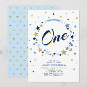 Gold Star   Invitation pour le premier anniversair