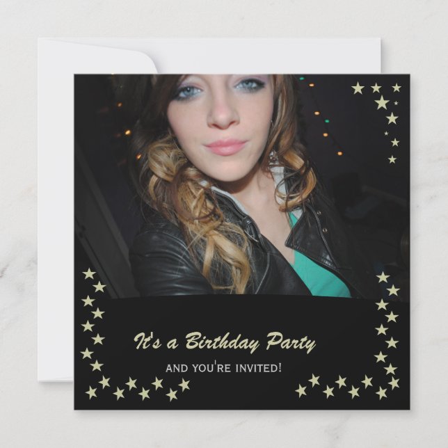 Gold Star : Invitations de la partie photos (Devant)