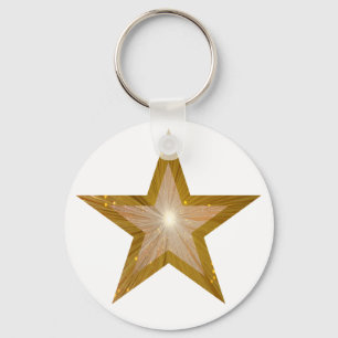 Gold Star keychain white