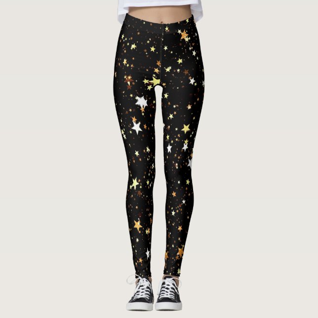Gold Star Leggings - Comfortable and Stylish  (Front)