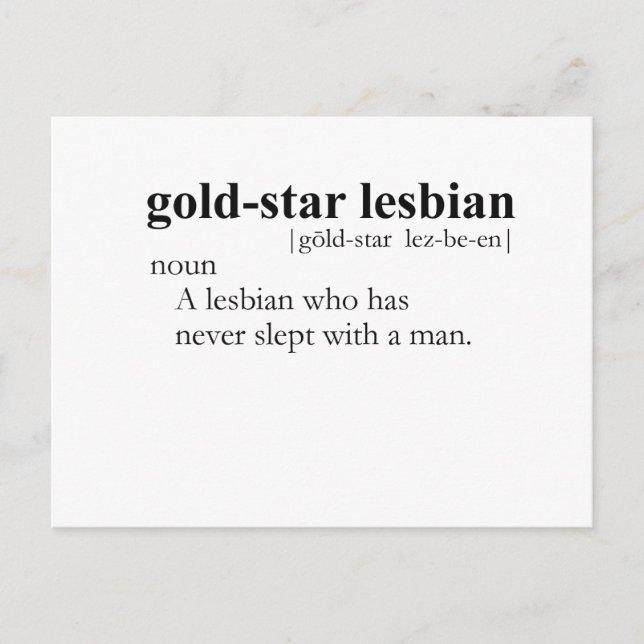 GOLD STAR LESBIAN (definition) Postcard (Front)