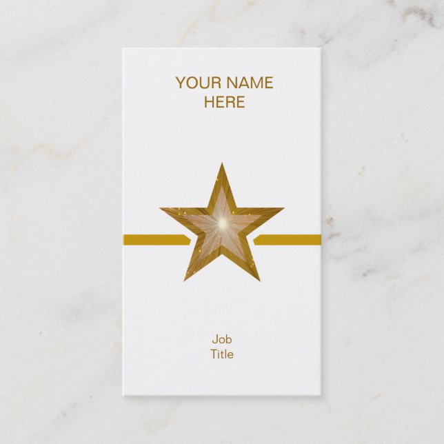 Gold Star ligne or carte de visite blanc vertical (Devant)