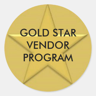 Gold Star Logo, GOLD STAR VENDOR PROGRAM Classic Round Sticker