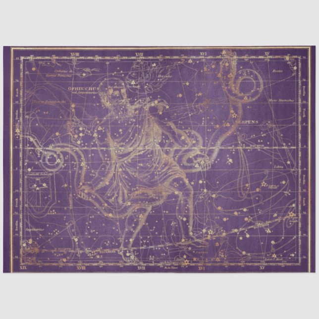 Gold Star Map Series Design 12 Tissue Paper (Front)