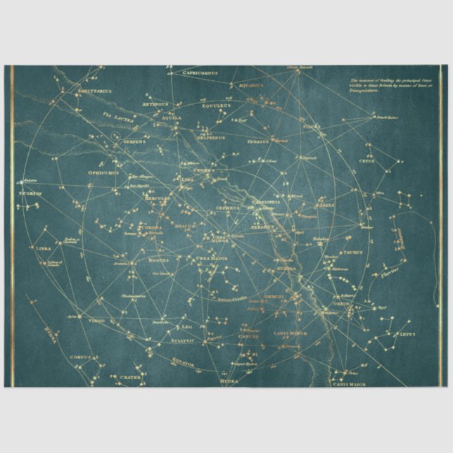 Gold Star Map Series Design 21 Tissue Paper (Front)