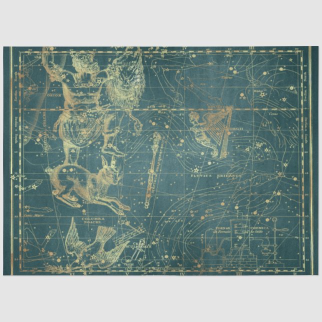 Gold Star Map Series Design 26 Tissue Paper (Front)