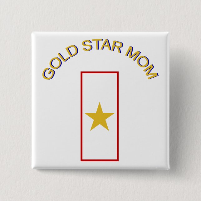 Gold Star Mom 2 Inch Square Button (Front)