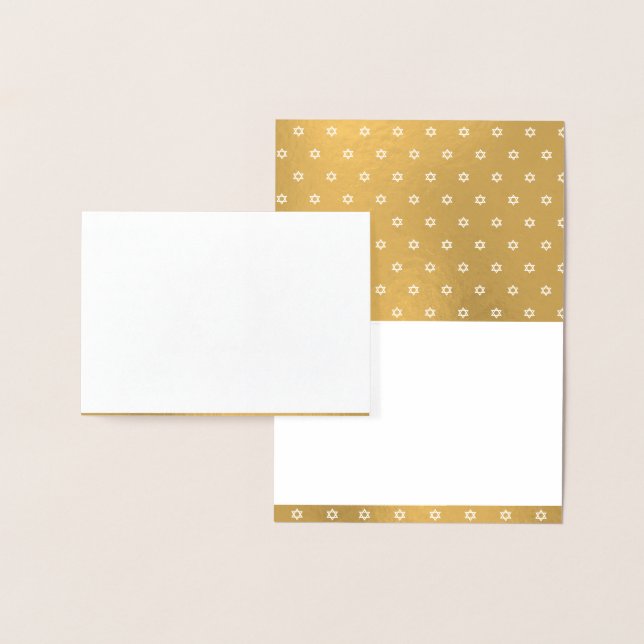 Gold Star of David Blank Personalized Luxury Foil Card (Display)