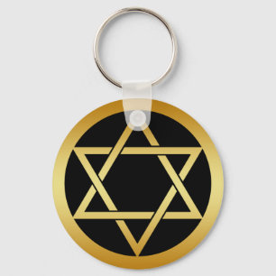 GOLD STAR OF DAVID KEYCHAIN