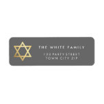 GOLD STAR OF DAVID modern plain simple grey<br><div class="desc">*** NOTE - THE SHINY GOLD FOIL EFFECT IS A PRINTED PICTURE Setup as a template it is easy to customize with your own text - make it yours! - - - - - - - - - - - - - - - - - - - - - -...</div>