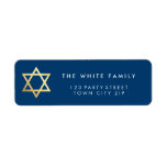 GOLD STAR OF DAVID modern plain simple navy blue<br><div class="desc">*** NOTE - THE SHINY GOLD FOIL EFFECT IS A PRINTED PICTURE Setup as a template it is easy to customize with your own text - make it yours! - - - - - - - - - - - - - - - - - - - - - -...</div>