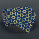 Gold Star Of David Navy Blue Neck Tie<br><div class="desc">Gold Star of David neck tie.</div>