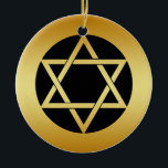 GOLD STAR OF DAVID ORNAMENT<br><div class="desc">Gold Star of David ornament.</div>