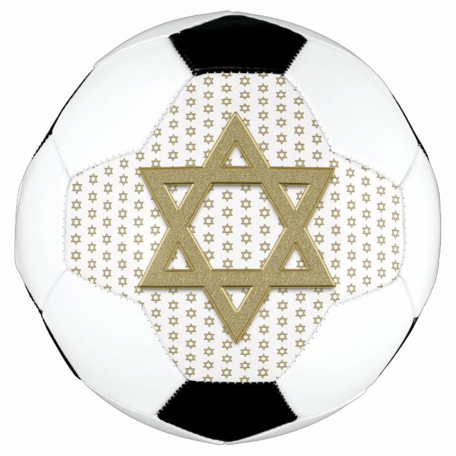 Gold Star of David Seamless Soccer Ball (Front)