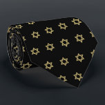 Gold Star Of David Universe Black Tie<br><div class="desc">Judaica Collection</div>