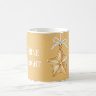 Gold Star Ornament Shine Bright Coffee Mug