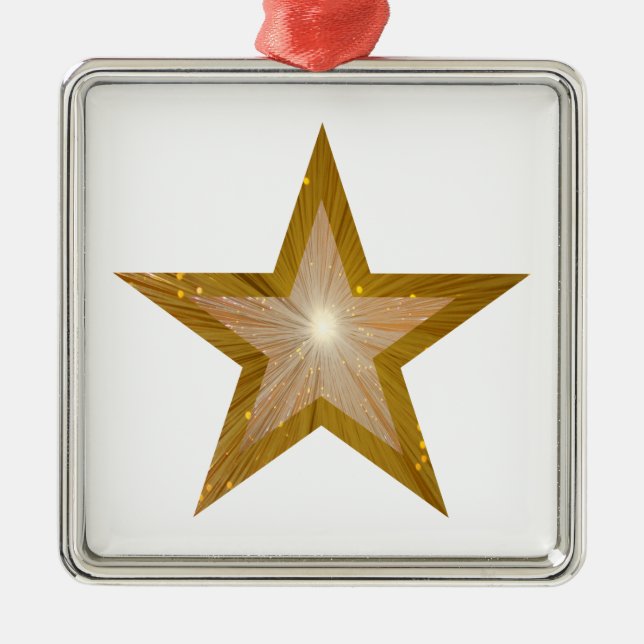 Gold Star ornament square white (Front)