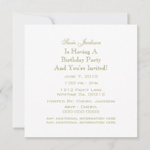 Gold Star Party Invitations