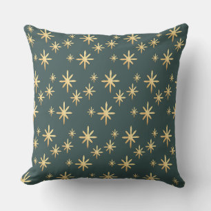 Gold Star Pattern Throw Pillow