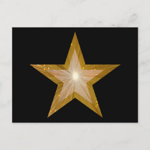 Gold Star postcard black